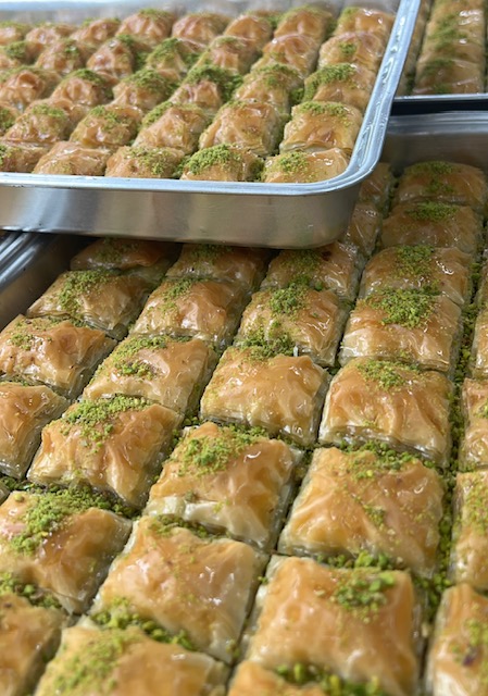 A tray of baklava